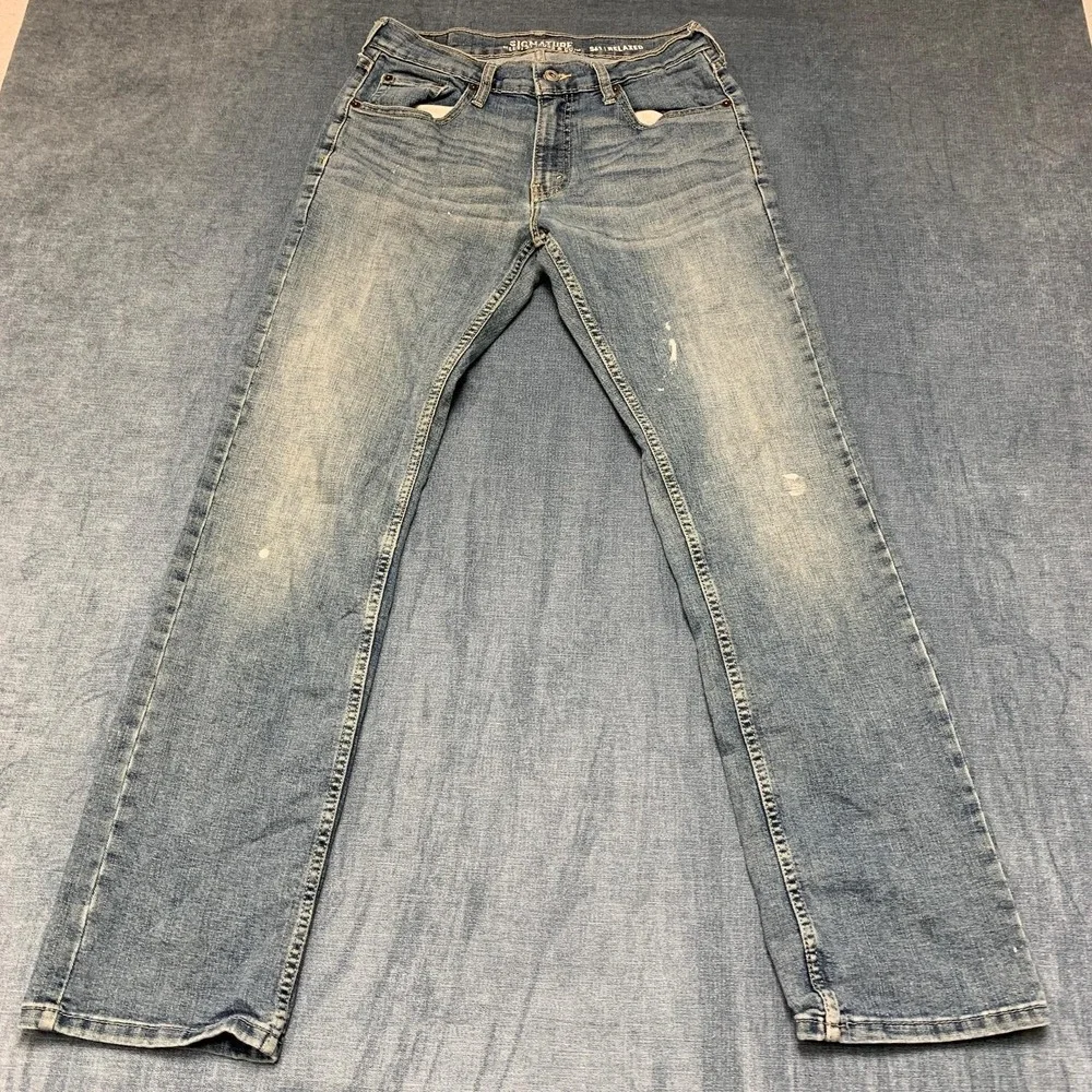 Signature Levi Strauss S61 Relaxed Jeans Mens 30x32 Blue Denim Straight Leg